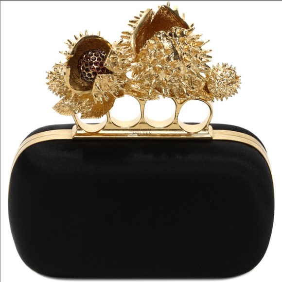 Alexander McQueen Handbags - Alexander McQueen Knuckle Box Chestnut Clutch